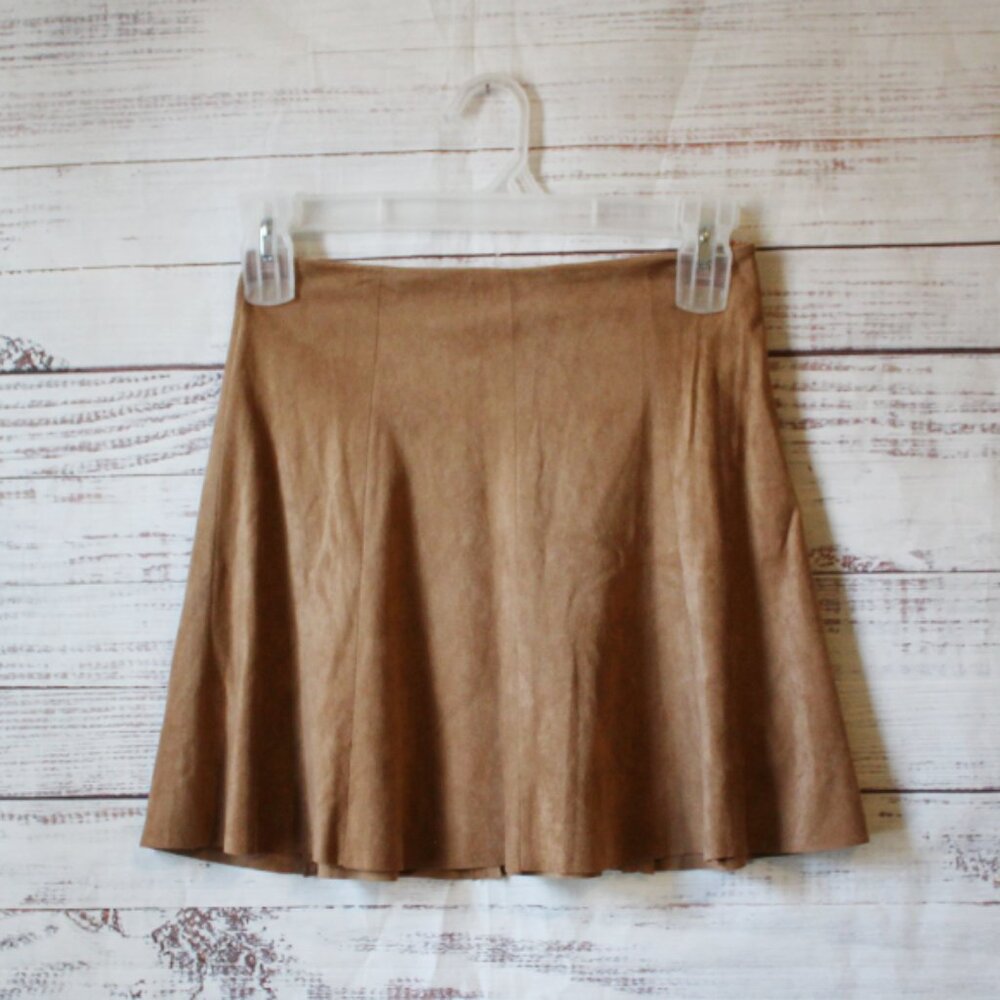 Abbeline Sued Brown women's mini skirt